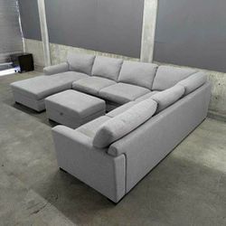 Gray Sectional Couch With Storage Ottoman FREE DELIVERY 