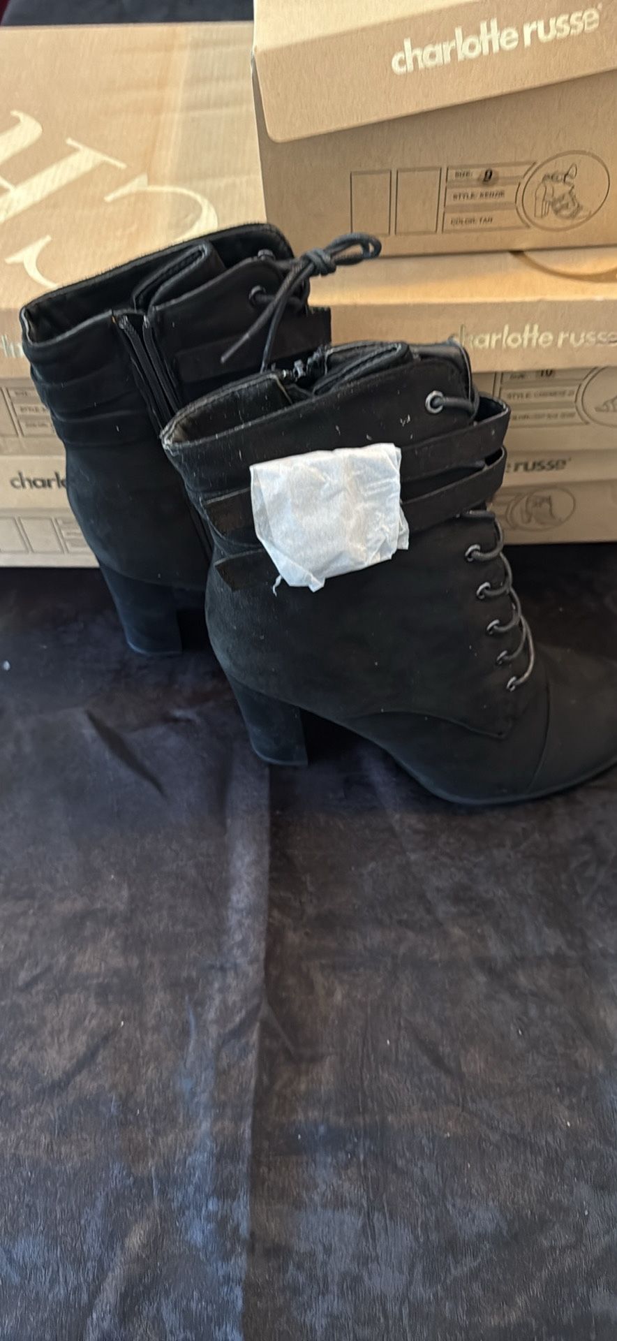 🔥Brand New- Never Worn Vintage Charlotte Russe Y2K Black Heeled Boots – Emilia Style