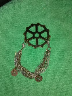 Hand made gear charm bracelet