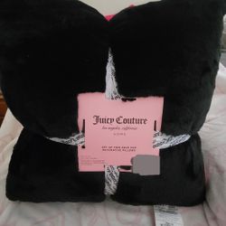 Juicy Couture Black Throw Pillow Set