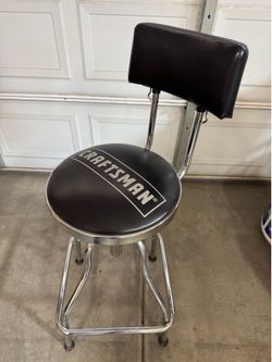 Craftsman Adjustable Shop Stool with Backrest – Like New