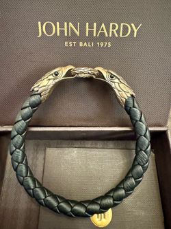 John Hardy Silver and Leather Men’s Bracelet