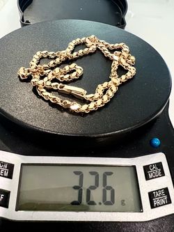 14KT Yellow Gold 24.5” Serpentine Chain  32.6 Grams