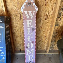 Christmas Wooden “WELCOME” Porch Sign – Holiday Decor