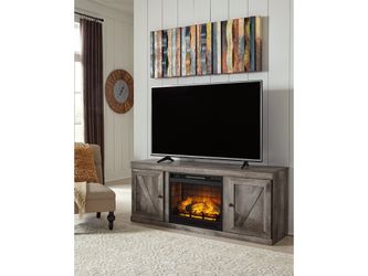 Wynnlow Gray TV Stand with Electric Fireplace