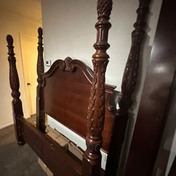 QUEEN SIZE CHERRY WOOD BED FRAME