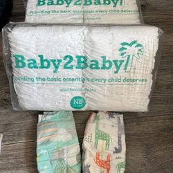 NEW Newborn Diapers For Baby (102 Total)