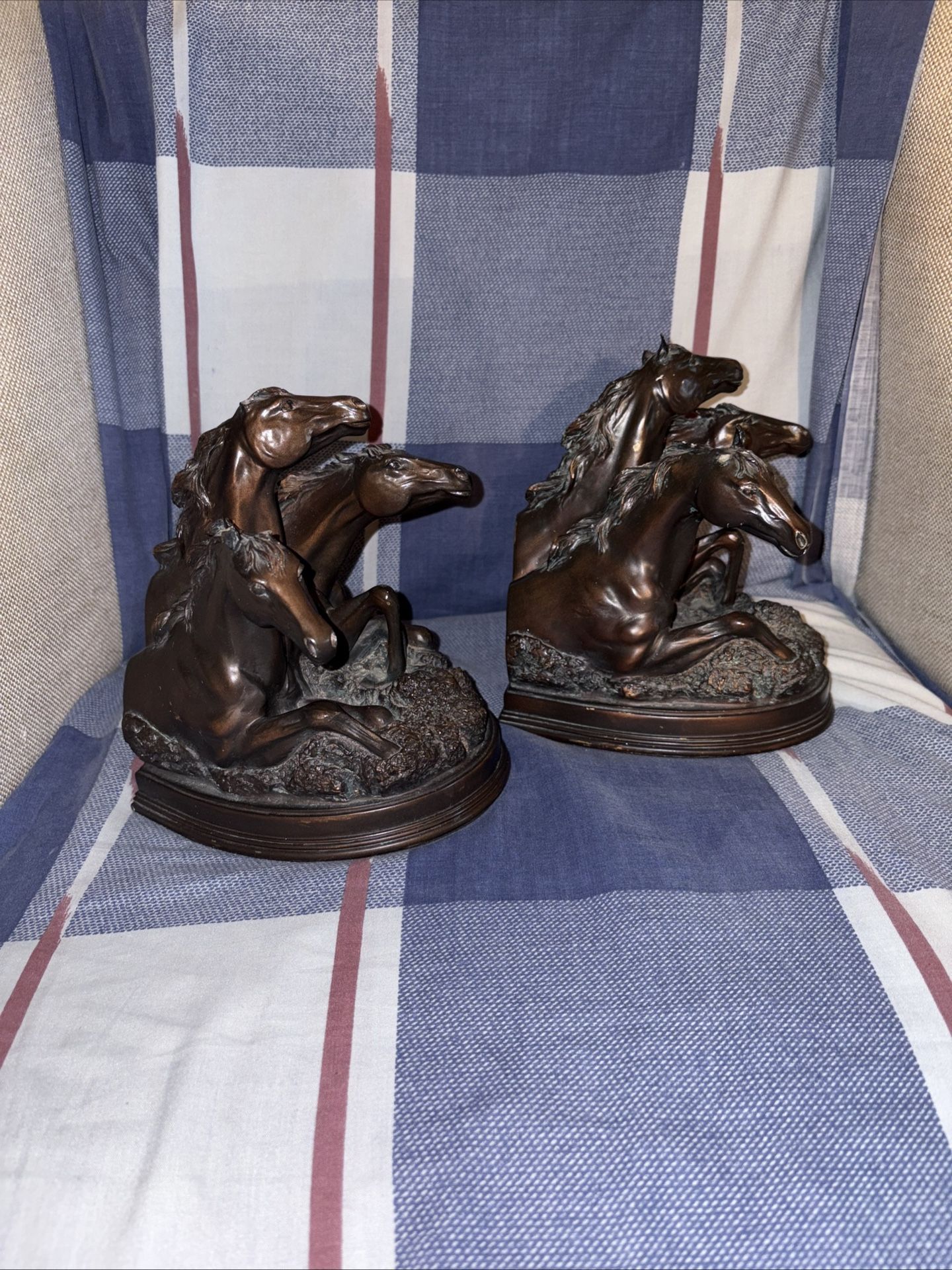 Horse statue book ends damaged
