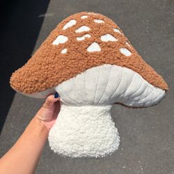 Plush Mushroom Accent Pillow