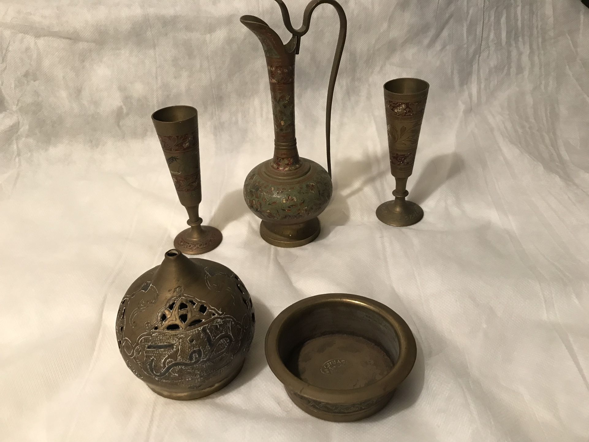 India pitcher , candle holders and Incense burner