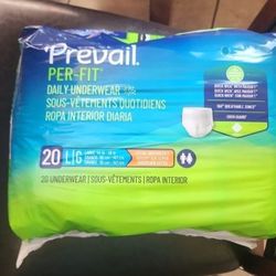 4 Pk For $20 Prevail PER-FIT DAILY UNDERWEAR For Adult  