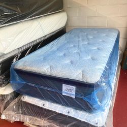 Brand New 14” Pillow Top Twin Size Mattress – Top Quality & Fast Same-Day Delivery 🚛 All Sizes Available!