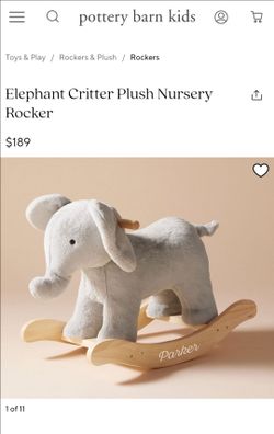 Pottery Barn Kids Elephant Plush Nursery Rocker *Like New*
