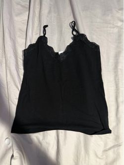 Black Lace Trim Cami Top