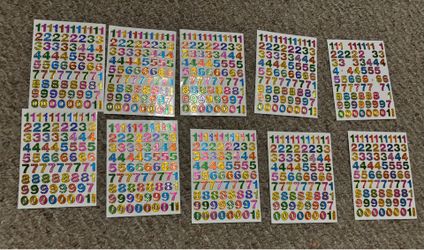 100’s of number stickers-scrapbooking, paper crafts, Teacher, student, parents