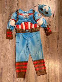 Captain America Kids Muscle Costume with Mask