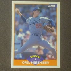 1989 Score Orel Hershiser Los Angeles Dodgers L.A. #370  Baseball Card Vintage Collectible Sports MLB