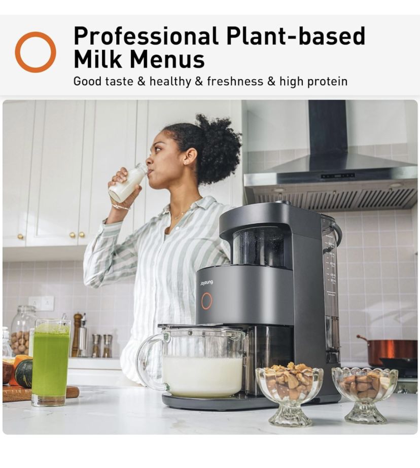 Joyoung Blender Fully Automatic, Soy Milk Maker as Vegan Protein Powder Alternative with 9 Auto Programs for Fresh Almond Milk, Coconut Milk, Self-cle