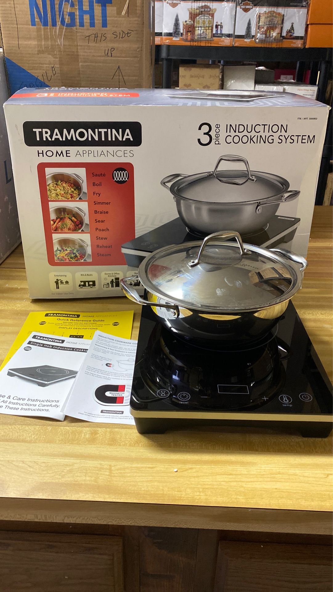 Tramontina cooking system induction cooktop w/ 4 qt pan