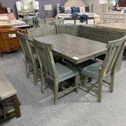 6-PC BREAKFAST NOOK DINING TABLE SET ON “$ALE”!!🔥🎉🎊🎈