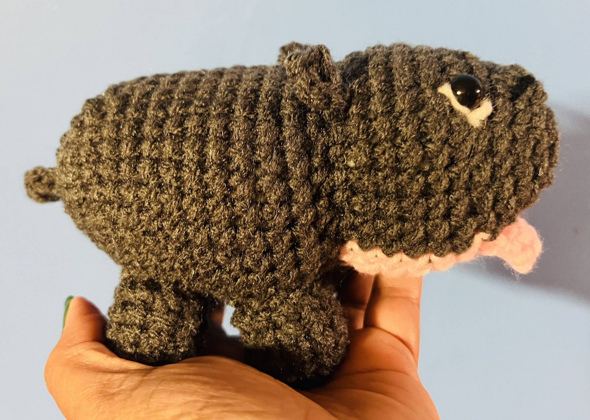 Moodang hippo baby Crochet Doll PLUSH figure toy Amigurumi handmade Moo deng