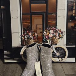 Silver Cailin RHINESTONE Ankle Boots