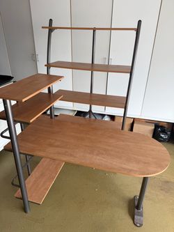 Desk & Matching Bookshelf Unit - Amisco "Helsinki" Furniture Set
