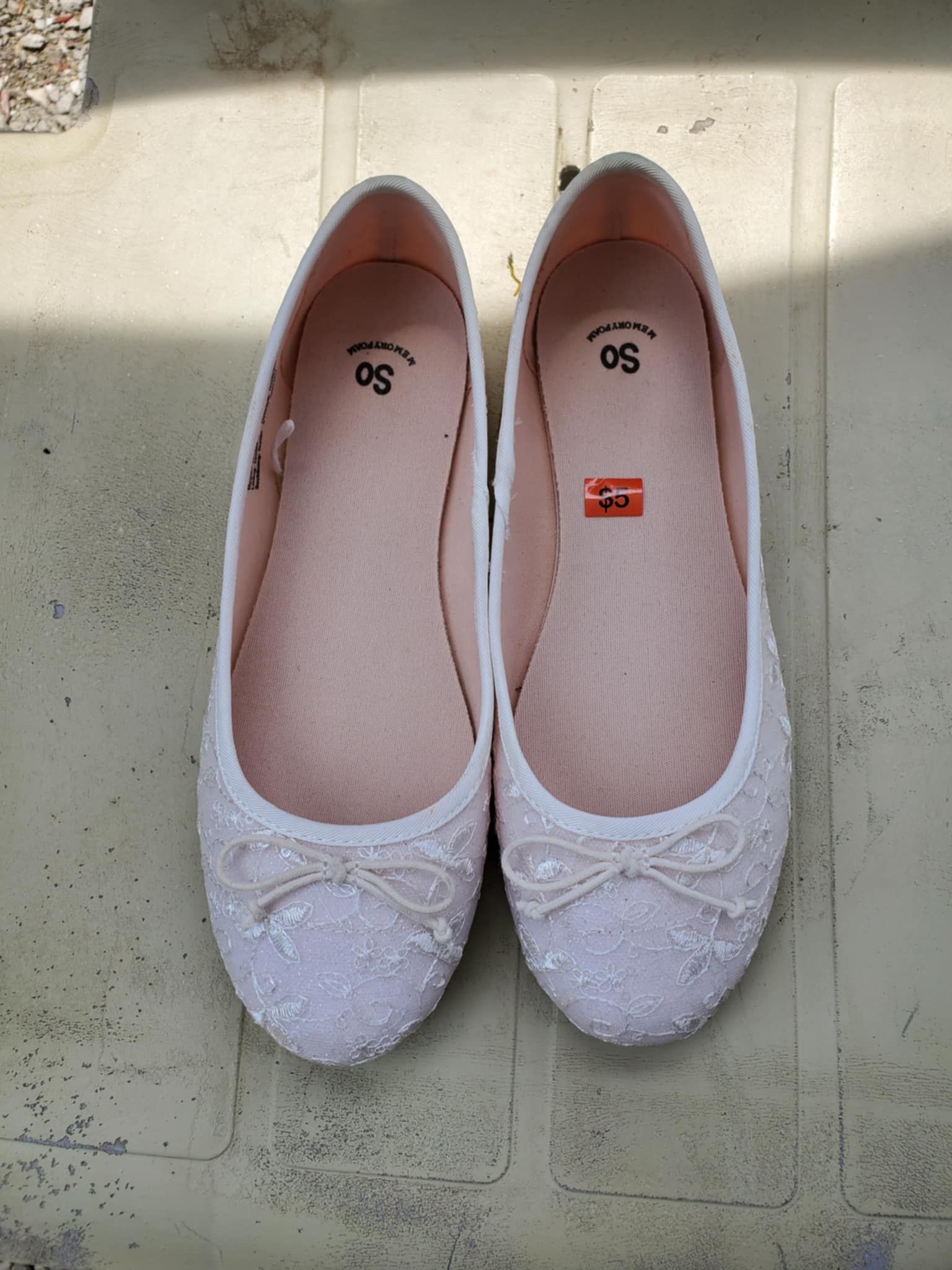 Girls Flats Size 5 Kids Shoes White