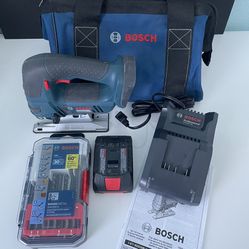 Bosch 18V Cordless Jigsaw w/Battery Pack + Charger + Blades
