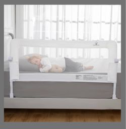 ComfyBumpy Premium Adjustable Bed Rail For Toddlers, Swing-Down Safety Guard, Height Adjusts 24.4"–32.3"H, Extra-Long 55.5", Sturdy Steel & Breathable