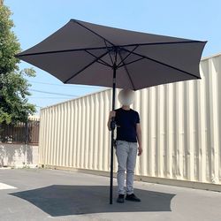 (NEW) $40 Outdoor 10ft Patio Umbrella with Tilt and Crank, Garden Market (Base not included)