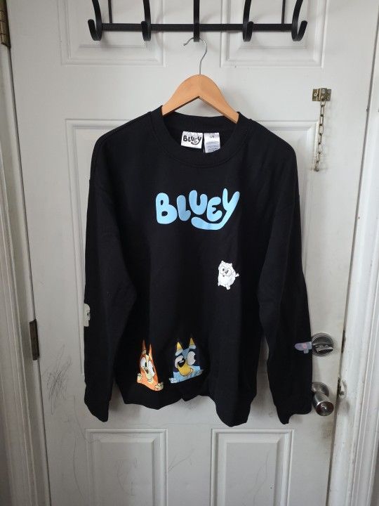 Bluey Print Crewneck Sweatshirt Adult Unisex Large NWT
