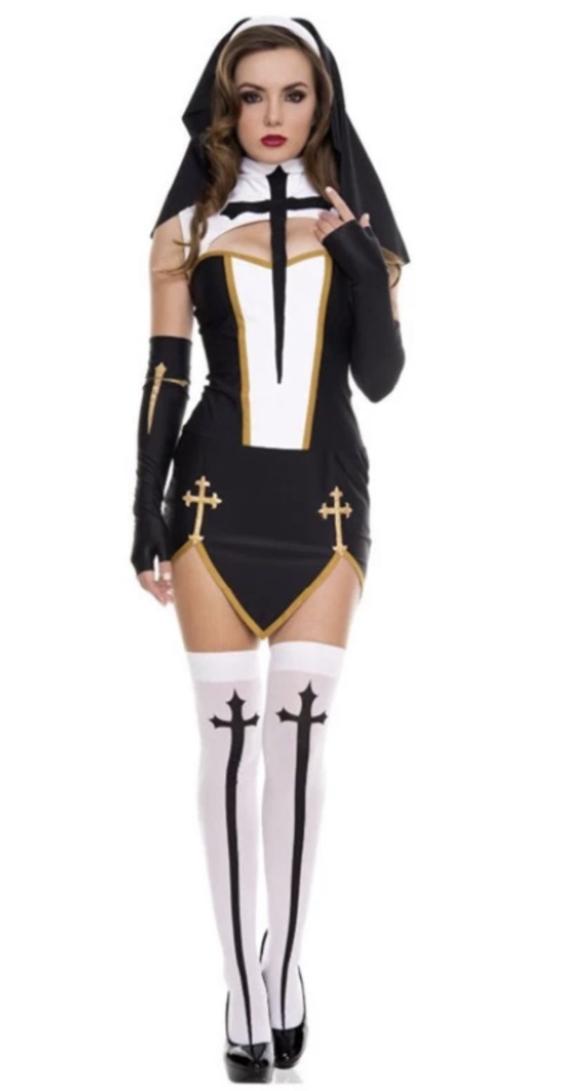 Sexy Nun Costume Halloween Size S/M