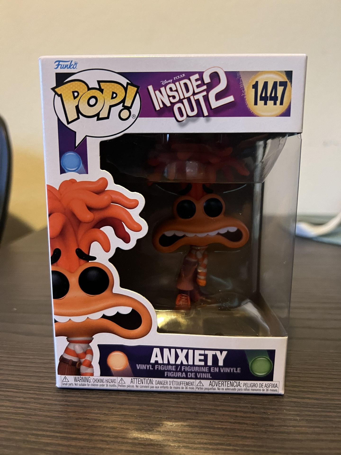 Anxiety Inside Out 2 Funko Pop #1447 Disney Movies Pixar Film Vinyl Figure Toys