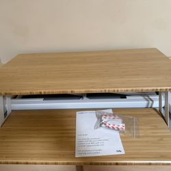 Fully Cooper Standing Desk Converter - 35" Height (Natural Bamboo)