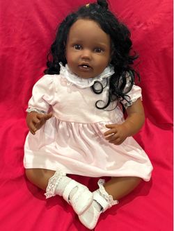 Black 20” Newborn Reborn Baby Dolls Realistic Toddler Cloth Body Gift Infant Toy
