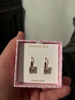 Brand New  Earrings Sterling Silver plated with rose gold