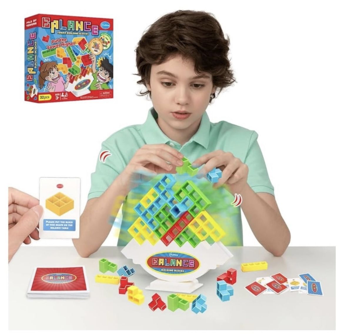 32 Pcs Tetra Balance Tower Stacking Games Building Blocks. (AD)