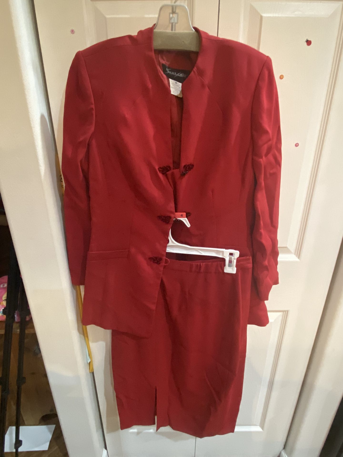 Red Sunny Choi Skirt Suit