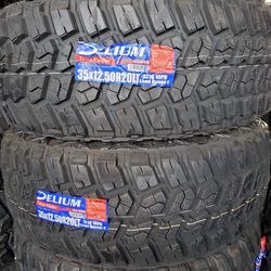 (4) 35x12.50r20 Delium M/T Tires 35 12.5 20 MT 10-ply LT E Rated 