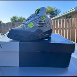 Green Glow Jordan 4s Size 10