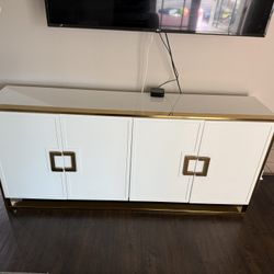 White and Gold Sideboard 