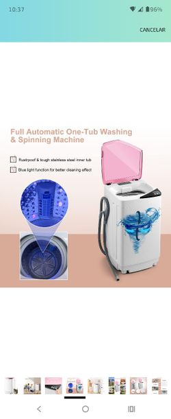 Portable Washing Machine, 7.7 lbs Capacity Compact Washer and Spin Combo with 6 Programs, automatic