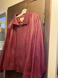 Nice Burgundy Leather Coat