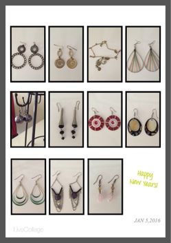 10 pairs of earrings plus necklace