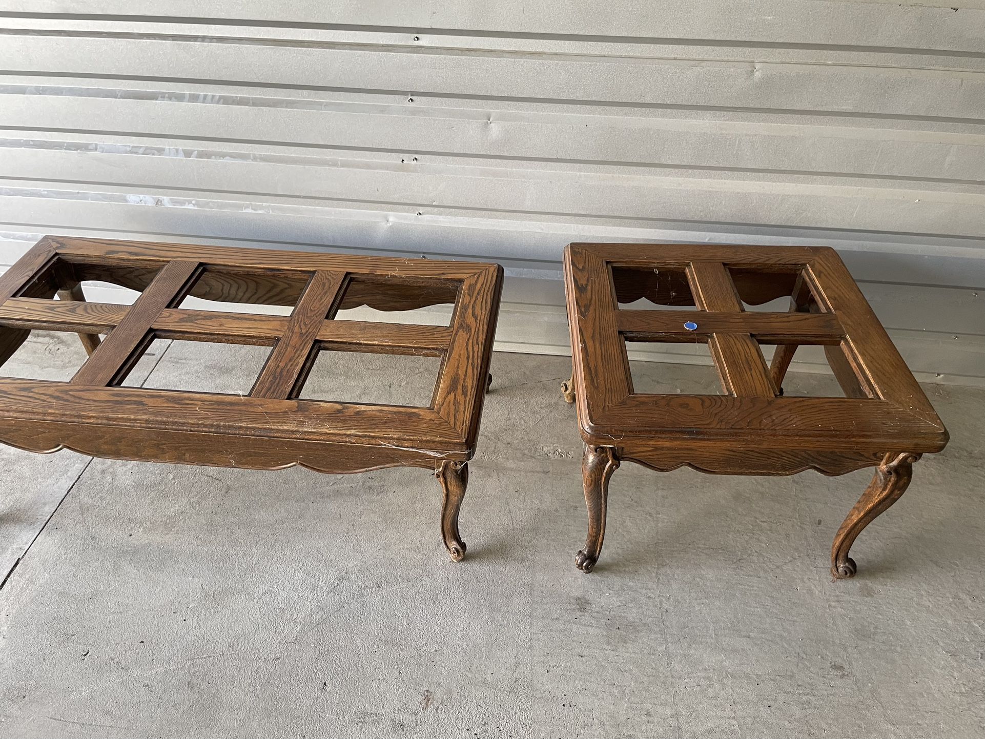Solid Oak Coffee Table And Side Table