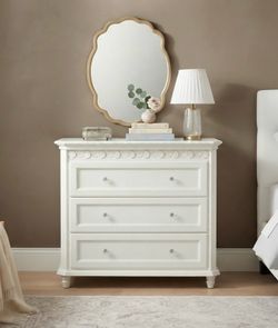 Beautiful Modern Simply Shabby Chic 3-Drawer White Dresser
