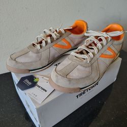 Treteon Rawlins Classic Men's Khaki Athletic Shoes size 13 White-Orange