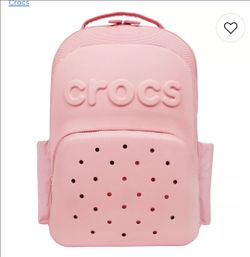 Pink crocs backpack with charms