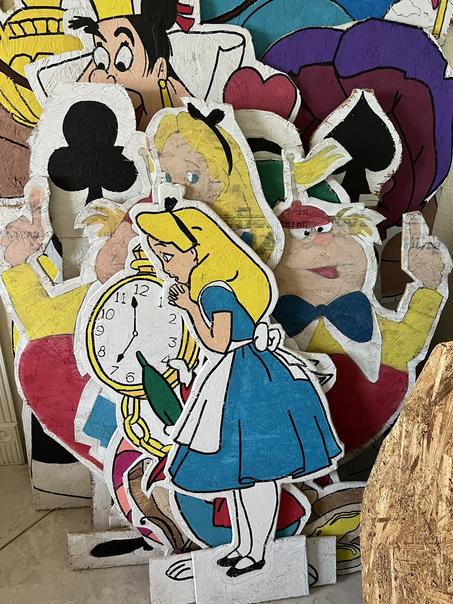 Alice In Wonderland Custom Handmade Party Wood Cutouts 